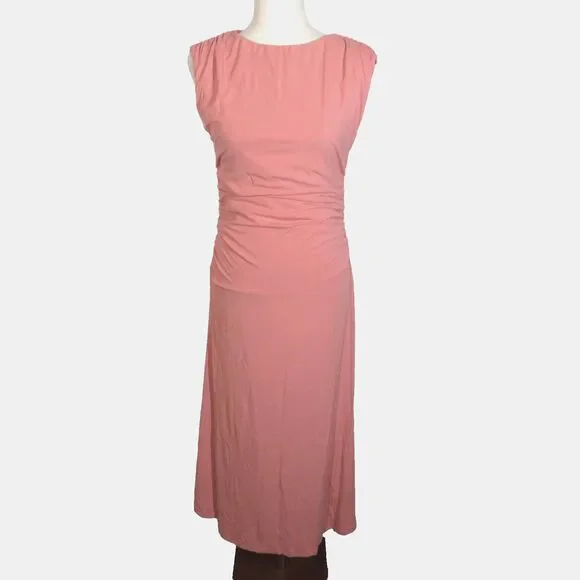OGL  Eco-SkinKiss Breezy Cooling Side Ruched Maxi Dress In Sahara Size Large - Picture 10 of 16
